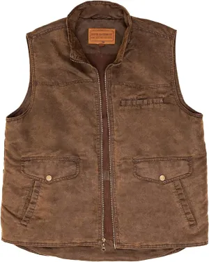 | Men's 8 Pocket Poly Canvas Western Utility Vest | Distressed Finish