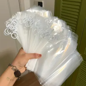 10 Pcs Extra Thick Transparent Zipper Storage Bags – Ideal for Stationery, Travel, Cosmetics, and Sundries
