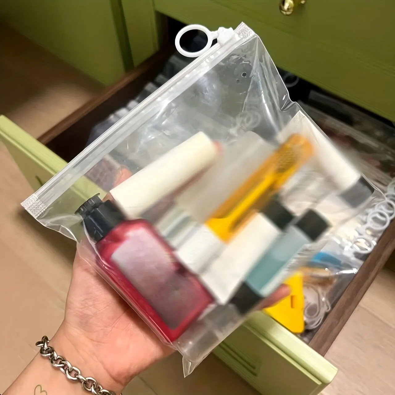 10 Pcs Extra Thick Transparent Zipper Storage Bags – Ideal for Stationery, Travel, Cosmetics, and Sundries