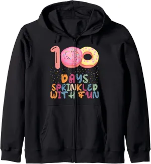 100 Days Sprinkled With Fun Colorful Counting sweetmeat swee Zip Hoodie