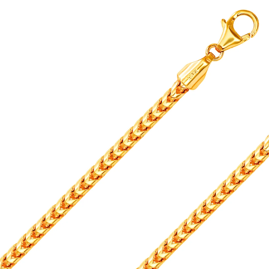 10K REAL Solid Yellow Gold 1.20mm-3.25mm Diamond Cut FRANCO Chain