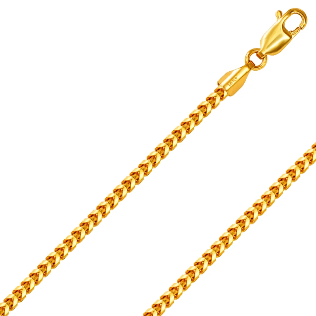 10K REAL Solid Yellow Gold 1.20mm-3.25mm Diamond Cut FRANCO Chain