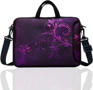 11.6-Inch to 12.5-Inch Neoprene Laptop Shoulder Messenger Bag Case Sleeve for 11 11.6 12 12.5" Inch Chromebook/Tablet/Notebook/Macbook Pro/Air (Flower)