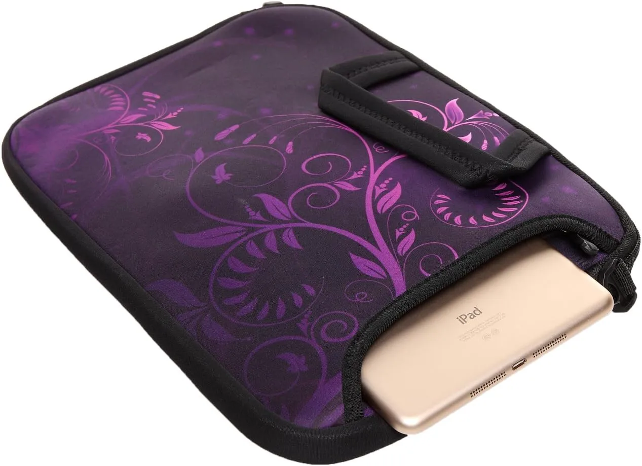 11.6-Inch to 12.5-Inch Neoprene Laptop Shoulder Messenger Bag Case Sleeve for 11 11.6 12 12.5" Inch Chromebook/Tablet/Notebook/Macbook Pro/Air (Flower)