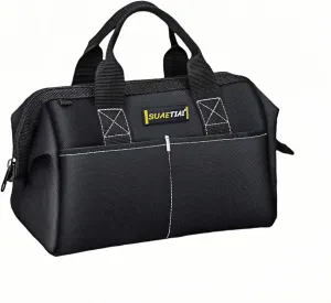 12 Inch Small Tool Bag for Men, Multi Pocket Small Tool Box, Canvas Tool Bags Organizer, Zipper Tool Tote for Mechanic & Electrician Storage Wrenches Pliers