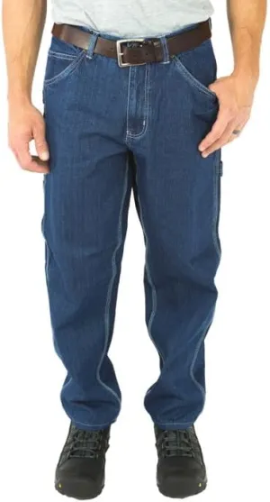 12oz Ringspun Cotton Work Jeans for Men - Traditional Fit Denim Dungarees with Triple Stitched Reinforced Pockets