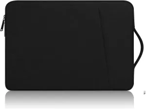 14 Inch Laptop Sleeve Case for 2024-2021 MacBook Pro 14 inches M4 M3 M2 M1 Chip Canvas Handbag Portable Package Pouch Carrying Travel with Stainless Steel Zipper Polyester Accessories (Black)