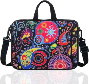 14 Inch Neoprene Laptop Sleeve Case Bag with shoulder strap For 14" Notebook/MacBook/Ultrabook/Chromebook (Classic colorful)