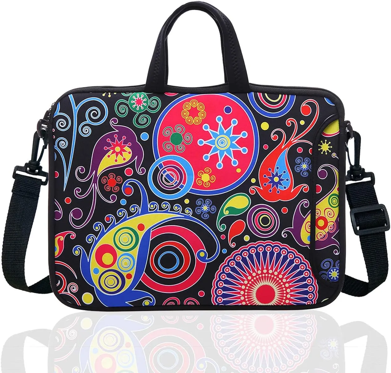 14 Inch Neoprene Laptop Sleeve Case Bag with shoulder strap For 14" Notebook/MacBook/Ultrabook/Chromebook (Classic colorful)
