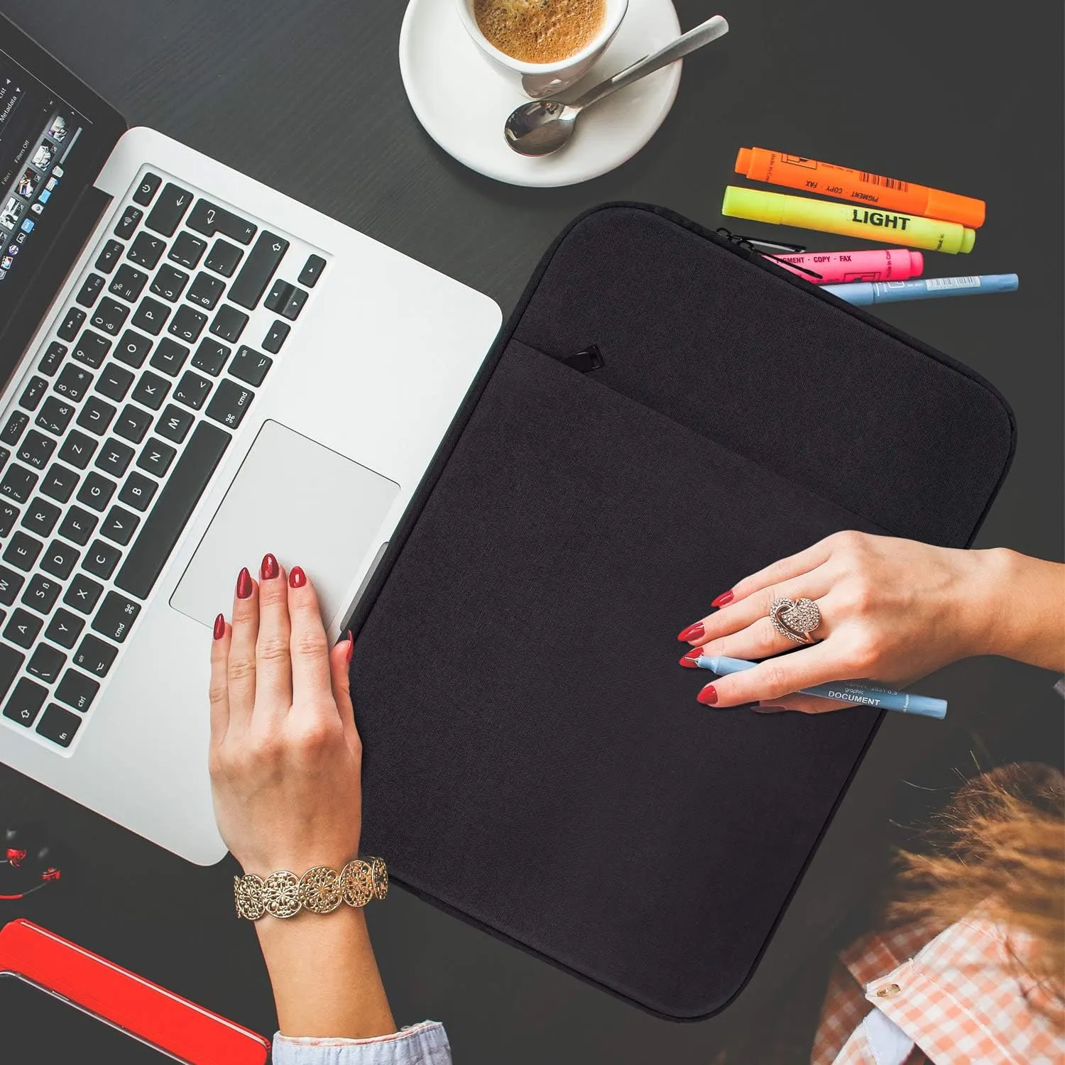 15.6 Inch Laptop Sleeve Case - Waterproof Notebook Bag Compatible with Acer Aspire E 15, ASUS VivoBook F510UA 15.6, HP, Toshiba, Asus, LG, MSI, Dell and Most 15.6" Notebooks - Black
