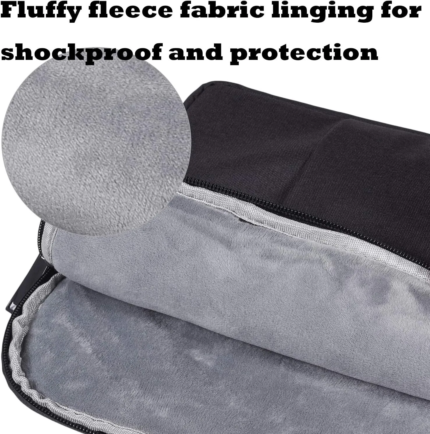 15.6 Inch Laptop Sleeve Case - Waterproof Notebook Bag Compatible with Acer Aspire E 15, ASUS VivoBook F510UA 15.6, HP, Toshiba, Asus, LG, MSI, Dell and Most 15.6" Notebooks - Black