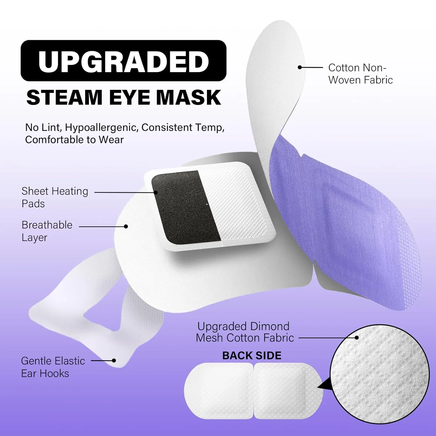 16 Packs Steam Eye Mask, Self Heating Warm Compress for Dry Eyes, Disposable Heated Eye Mask for Sleep, Spa, Travel Essentials & Relaxation Gifts for Women, Stocking Stuffers (16, Ultra-Soft Lavender)
