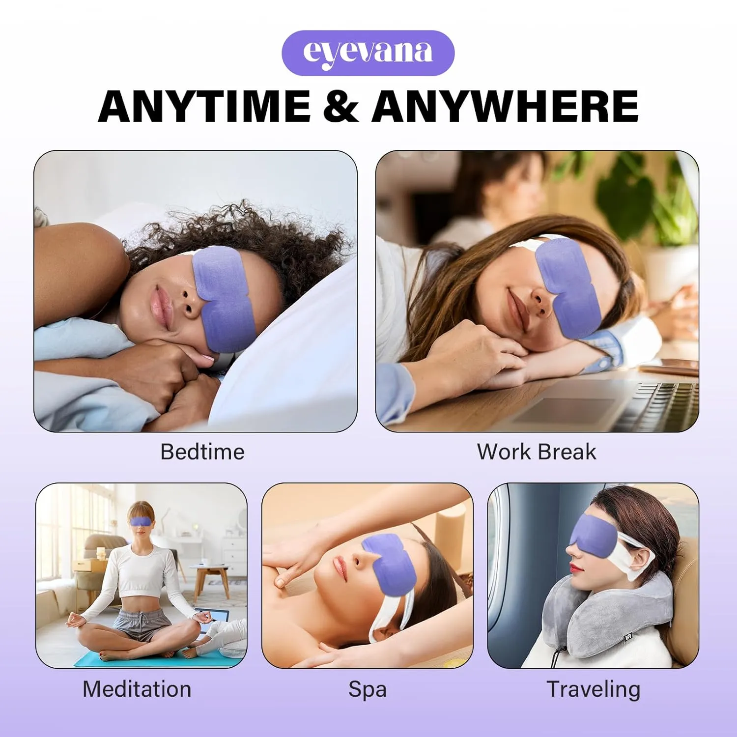16 Packs Steam Eye Mask, Self Heating Warm Compress for Dry Eyes, Disposable Heated Eye Mask for Sleep, Spa, Travel Essentials & Relaxation Gifts for Women, Stocking Stuffers (16, Ultra-Soft Lavender)