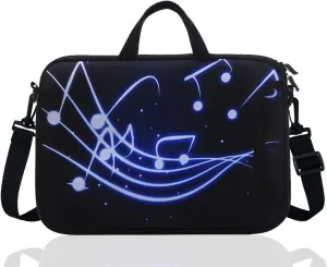 17-Inch to 17.3-Inch Neoprene Laptop Shoulder Messenger Bag Case Sleeve For 16 16.5 17 17.3" Inch Acer/Asus/Dell/Lenovo/HP/Macbook (Blue Guitar)