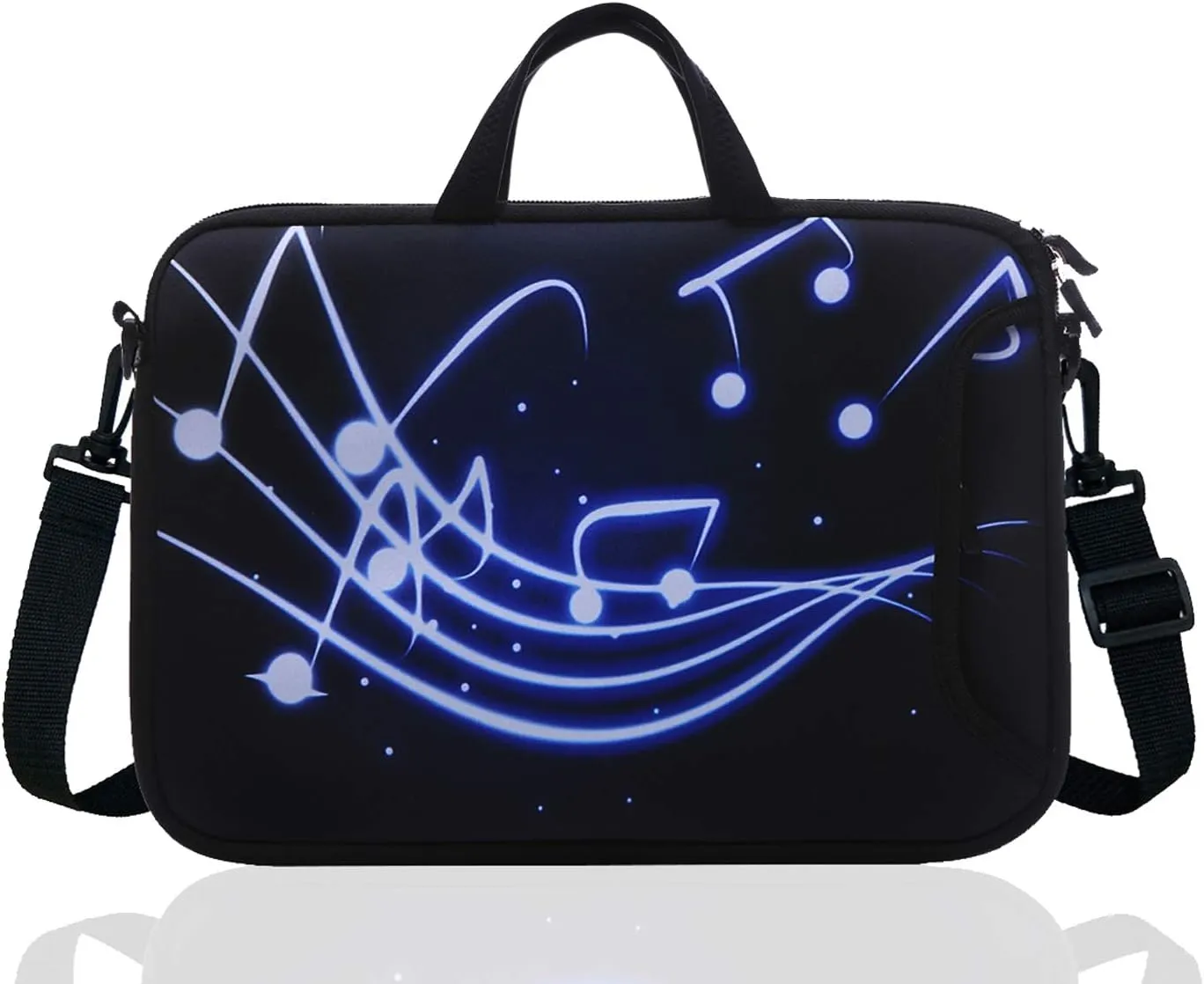 17-Inch to 17.3-Inch Neoprene Laptop Shoulder Messenger Bag Case Sleeve For 16 16.5 17 17.3" Inch Acer/Asus/Dell/Lenovo/HP/Macbook (Blue Guitar)