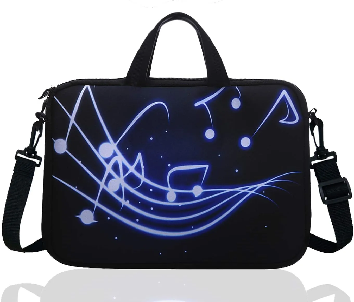 17-Inch to 17.3-Inch Neoprene Laptop Shoulder Messenger Bag Case Sleeve For 16 16.5 17 17.3" Inch Acer/Asus/Dell/Lenovo/HP/Macbook (Blue Guitar)