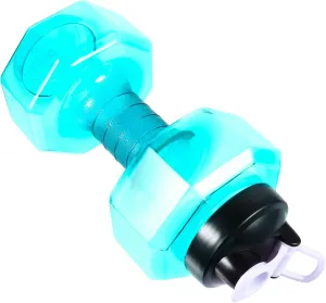 1pc Dumbbell Shape Water Bottle Fitness Sports Kettle Pet Material Stable Base Design for Hydration during Workouts Outdoor Activities and Camping