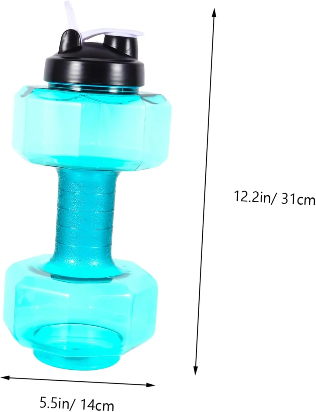 1pc Dumbbell Shape Water Bottle Fitness Sports Kettle Pet Material Stable Base Design for Hydration during Workouts Outdoor Activities and Camping