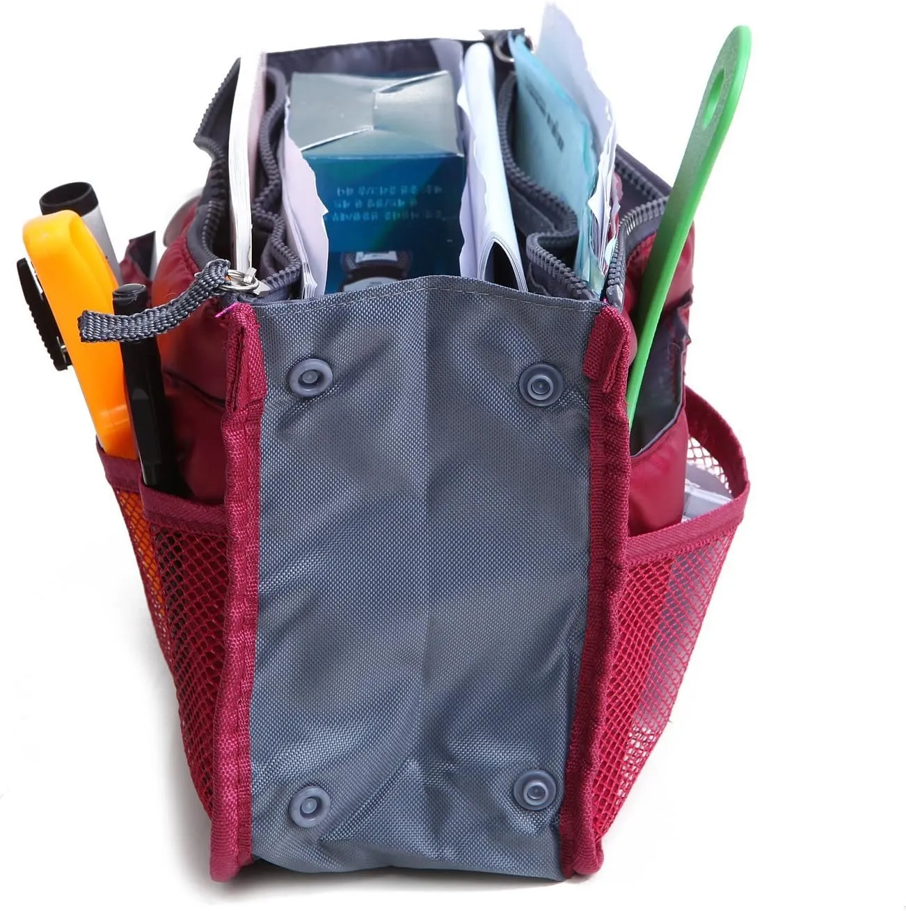 2 Pack Magik Travel Insert Handbag Purse Large Liner Organizer Tidy Bags Expandable 13 Pocket Handbag Insert Purse Organizer with Handles