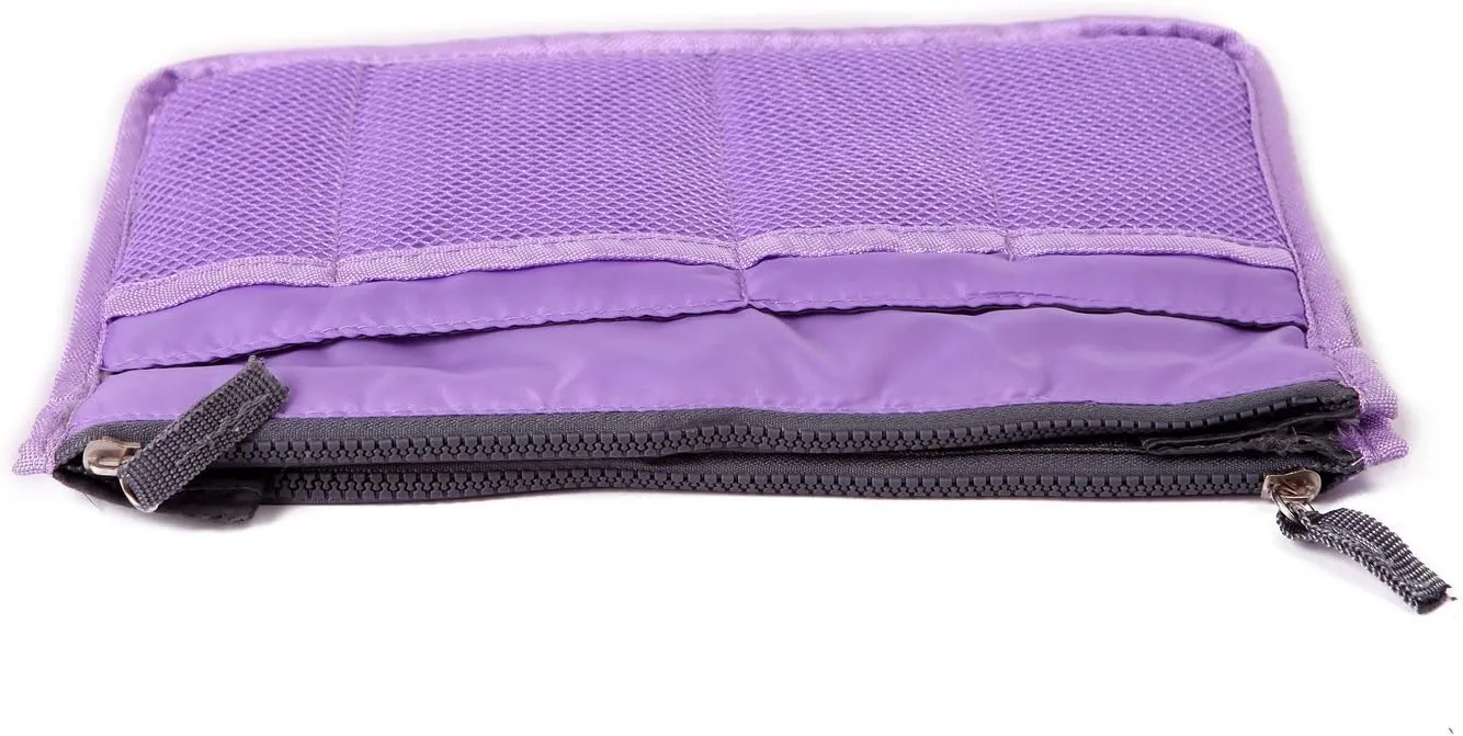 2 Pack Magik Travel Insert Handbag Purse Large Liner Organizer Tidy Bags Expandable 13 Pocket Handbag Insert Purse Organizer with Handles