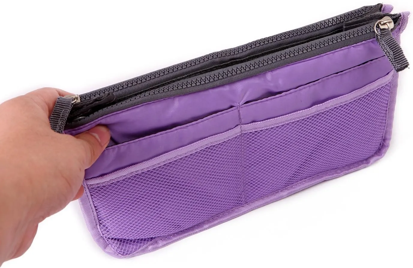 2 Pack Magik Travel Insert Handbag Purse Large Liner Organizer Tidy Bags Expandable 13 Pocket Handbag Insert Purse Organizer with Handles