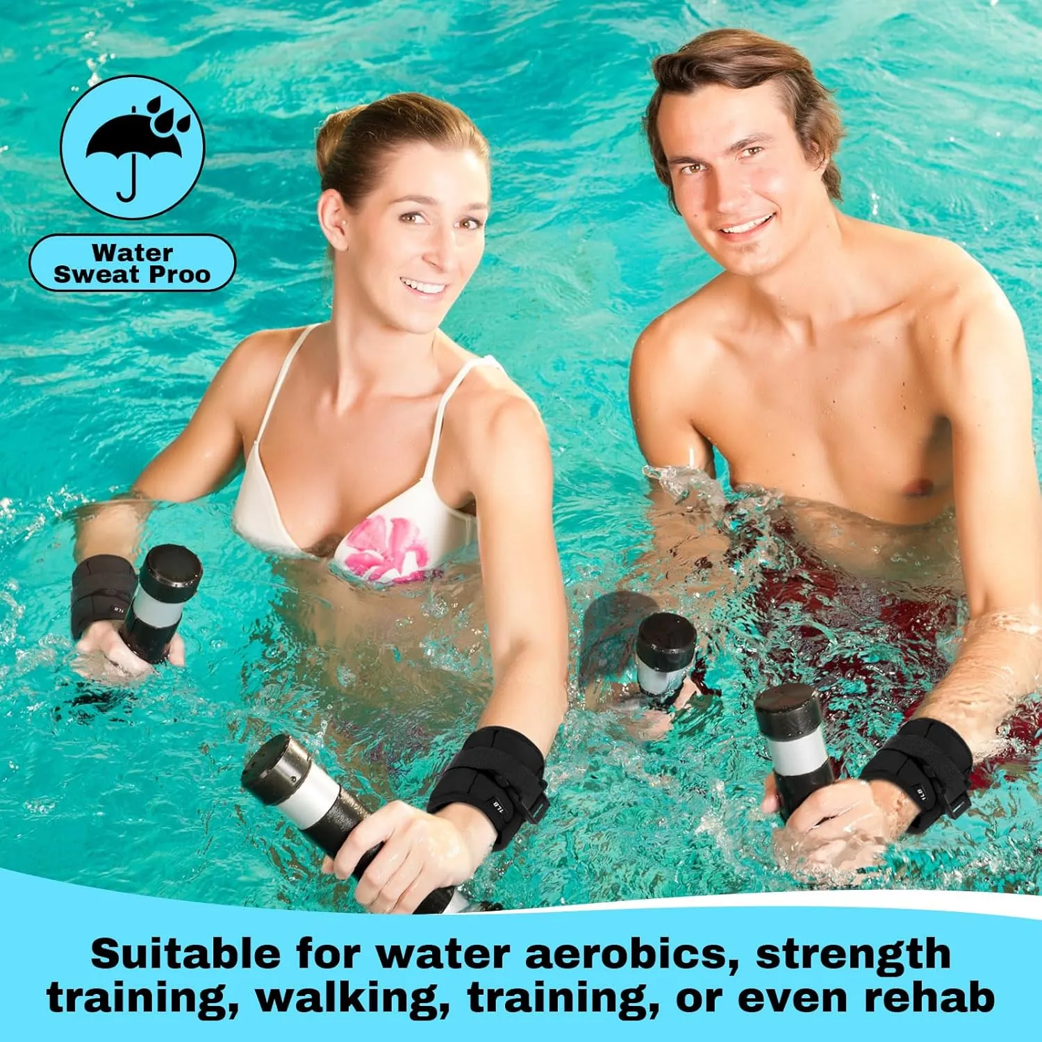 2 Pairs Ankle Wrist Weights for Dry Land or Aquatic Exercise Aqua Cuffs Aqua Aerobics Fitness Bands for Ankle and Wrist Adjustable Weights for Swimming Pool Workout Equipment