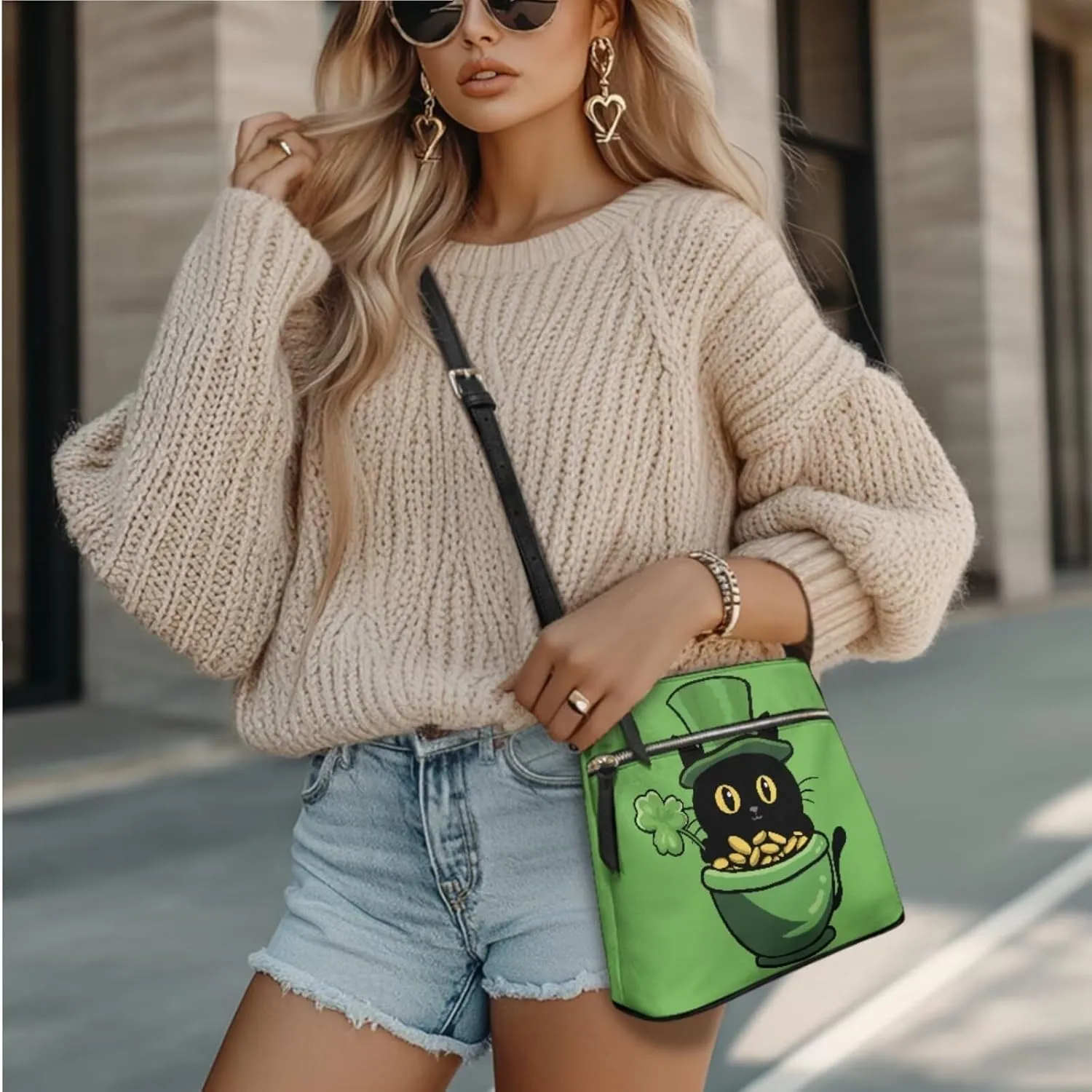 2 Pcs Bucket Bags Set for Women Trendy Satchel Purses for Women Crossbody Wristlet Purses for Women