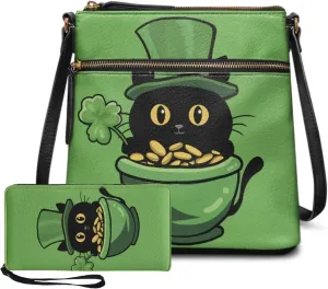 2 Pcs Bucket Bags Set for Women Trendy Satchel Purses for Women Crossbody Wristlet Purses for Women
