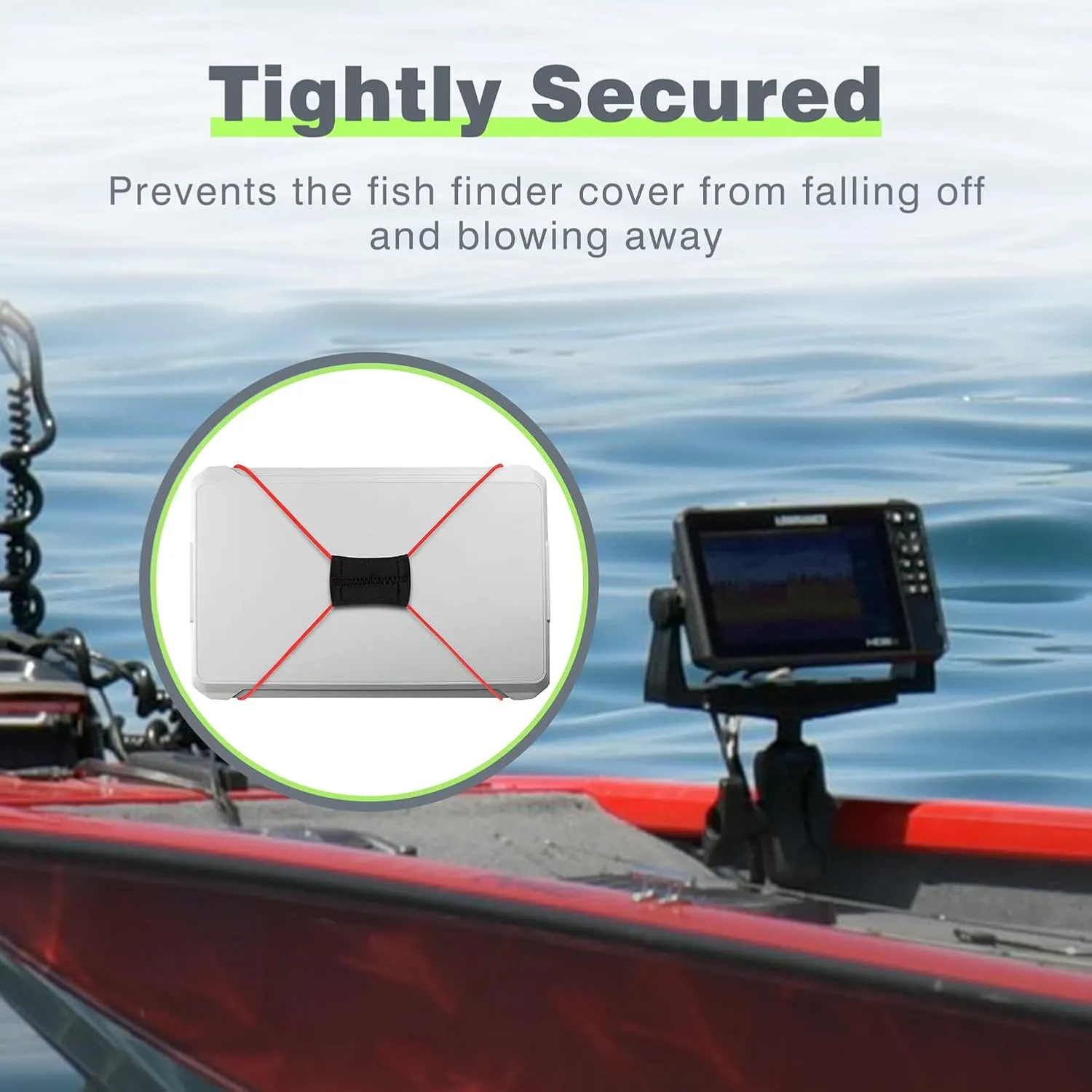 2 Pcs Fish Finder Cover Strap Secure Fishing Graph Cover Adjustable Bungee for Travel