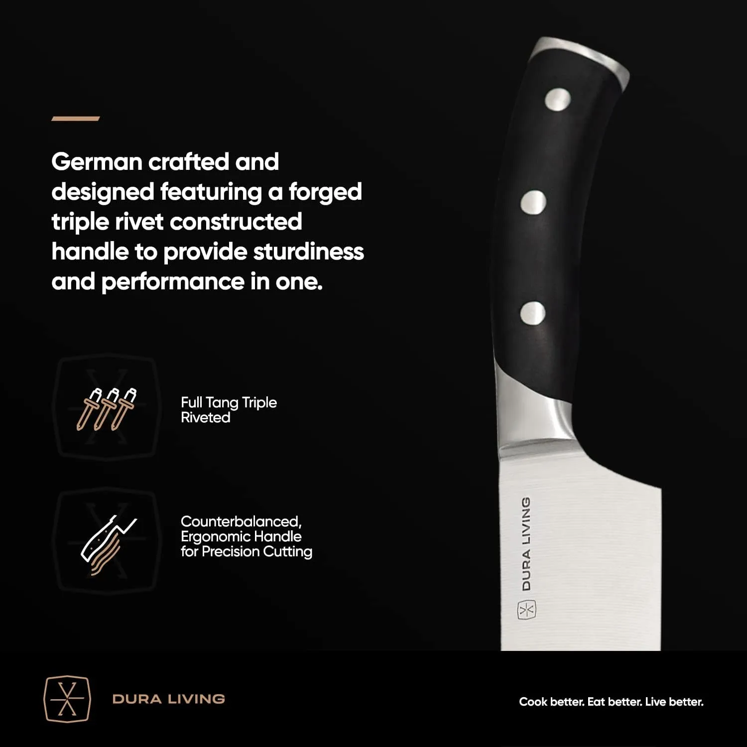 2-Piece Kitchen Knife Set – Ultra Sharp Precision German Stainless Steel Blades, 5” Utility & 3.5” Paring Knife with Ergonomic Handles, Multipurpose for Slicing & Peeling, Black Handle
