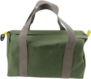 20 Inch Canvas Wide Mouth Tool Bag, Large Capacity Tool Storage Bags for Men, Small Tool Pouch, Tool Organizer Tote Bag for Storage Wrenches Pliers (Green - 20 inch)