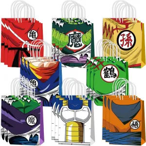 24 Pcs Anime - Style Party Handheld Bags – 8 Unique Styles×3, Ideal for Birthday Parties & Event Decor