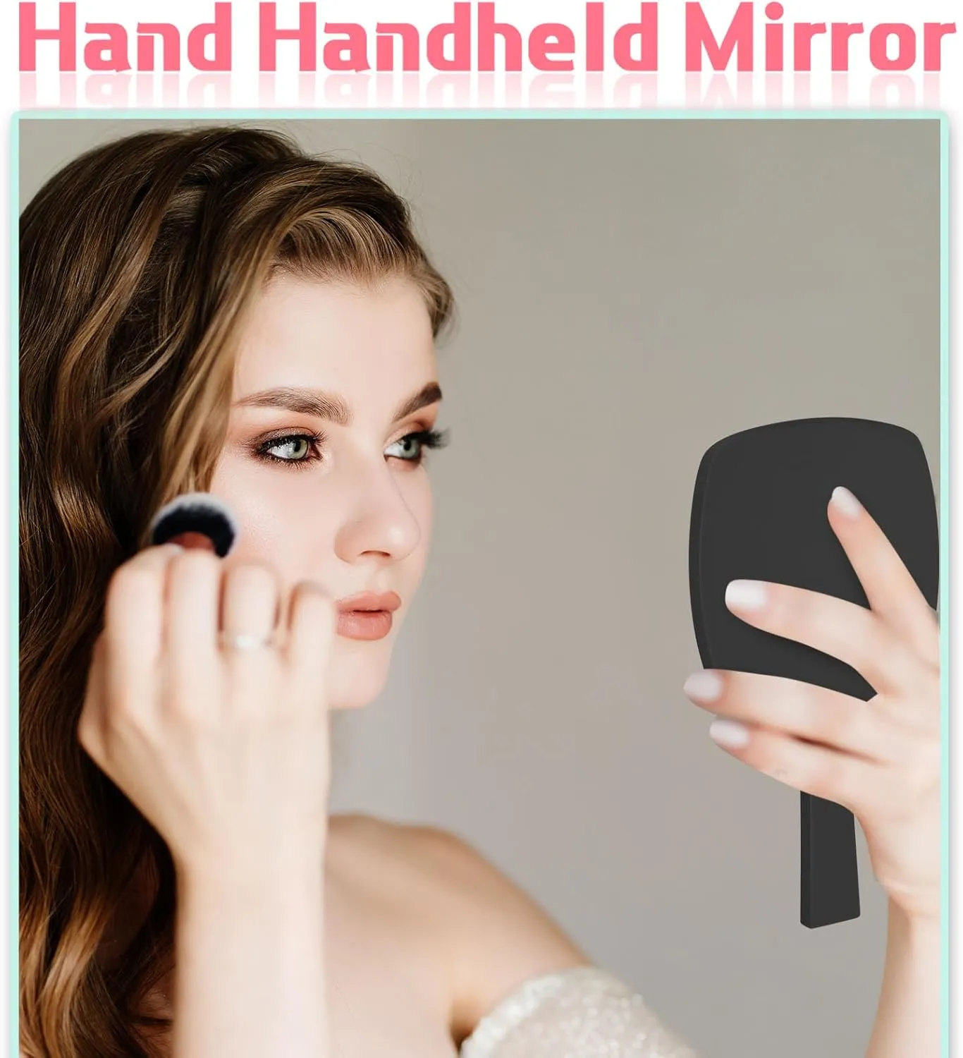 25 Pcs Hand Mirrors Handheld Mirrors with Handle Bulk Travel Cosmetic Makeup Tools Portable Vanity Glass for Bathroom Home Barber Salon Travel Camping Gifts for Girls Women (Black)