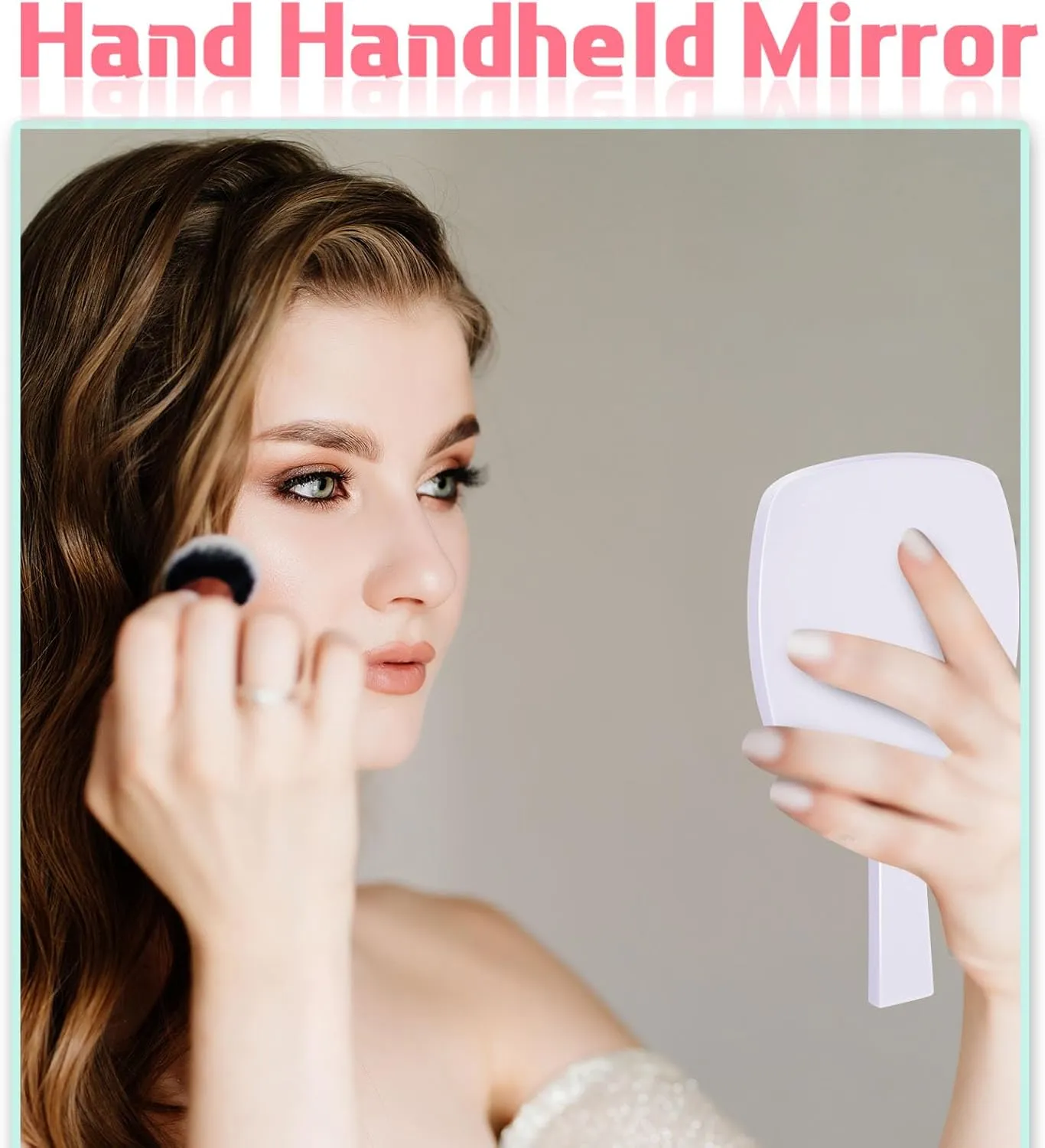 25 Pcs Hand Mirrors Handheld Mirrors with Handle Bulk Travel Cosmetic Makeup Tools Portable Vanity Glass for Bathroom Home Barber Salon Travel Camping Gifts for Girls Women (White)
