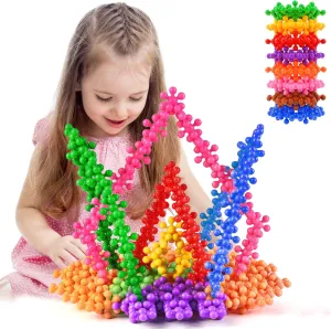 250 Pieces Building Blocks Kids STEM Toys Educational Building Toys Interlocking Solid Plastic Discs Sets for Preschool Boys and Girls Aged 3 