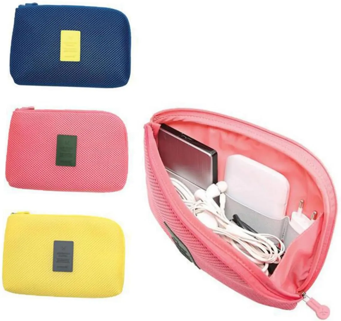 2pcs Charger Pouch for Travel Large Size Earthquake Proof Storage Bag Id Key Holders