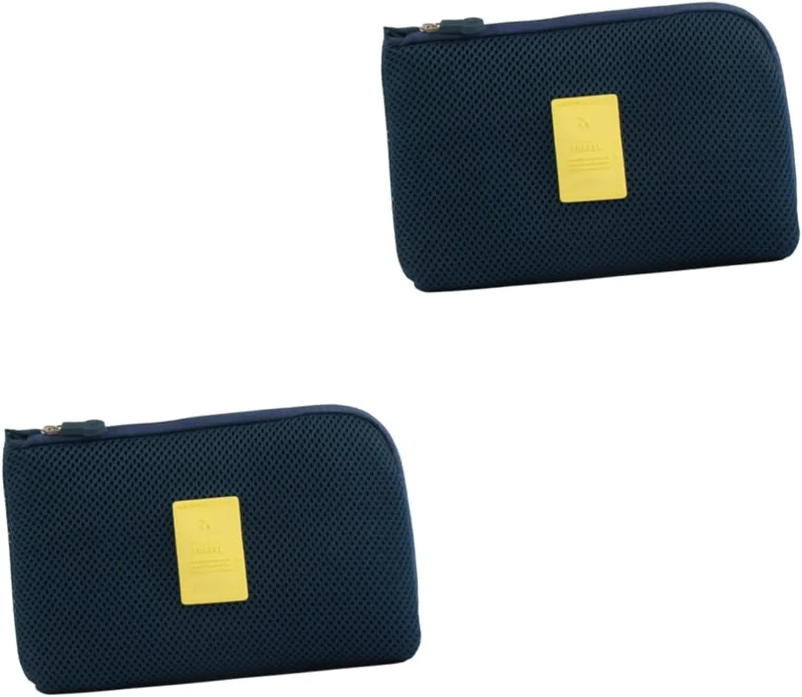 2pcs Charger Pouch for Travel Large Size Earthquake Proof Storage Bag Id Key Holders