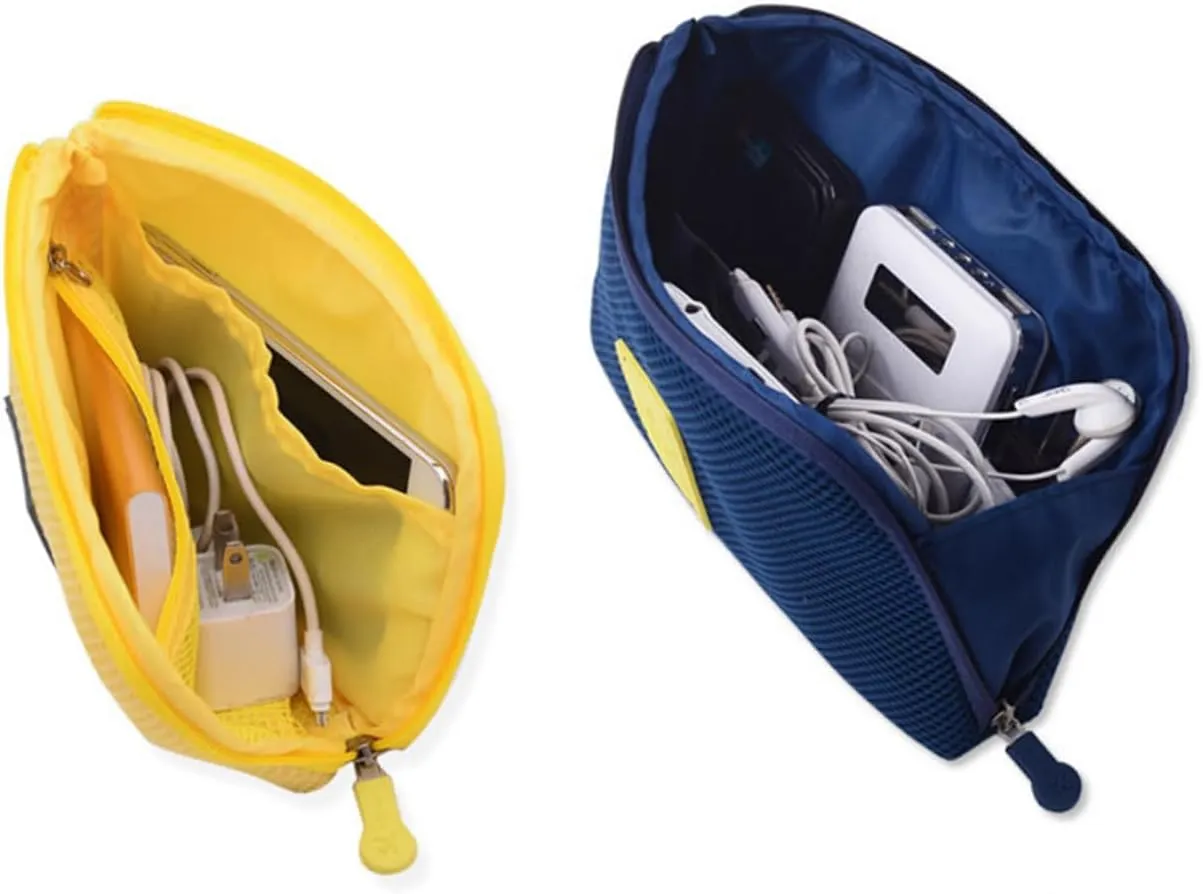 2pcs Charger Pouch for Travel Large Size Earthquake Proof Storage Bag Id Key Holders