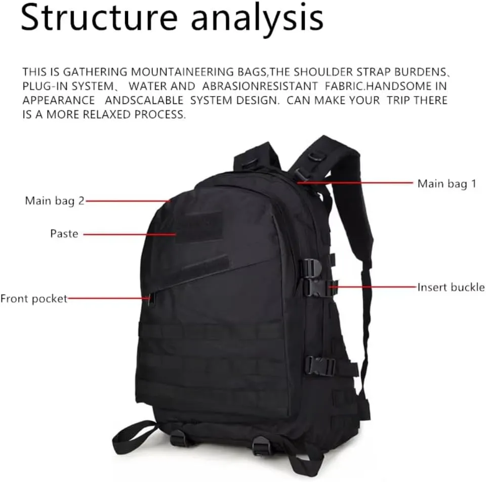 30L Tactical Backpack, Military MOLLE Rucksack, Waterproof Assault Pack for Hunting, Camping, Survival & Outdoor Travel (Camouglage)