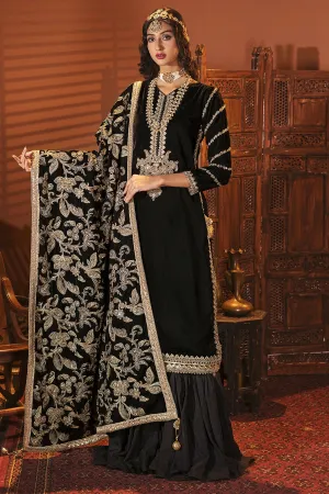 3166-ANJUMAN EMBROIDERED VELVET UNSTITCHED