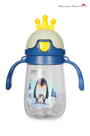 350ml Toddler Drinking Cup with Straw and Handle, Transparent, Leakproof Straw Water Bottle for Babies and Toddlers