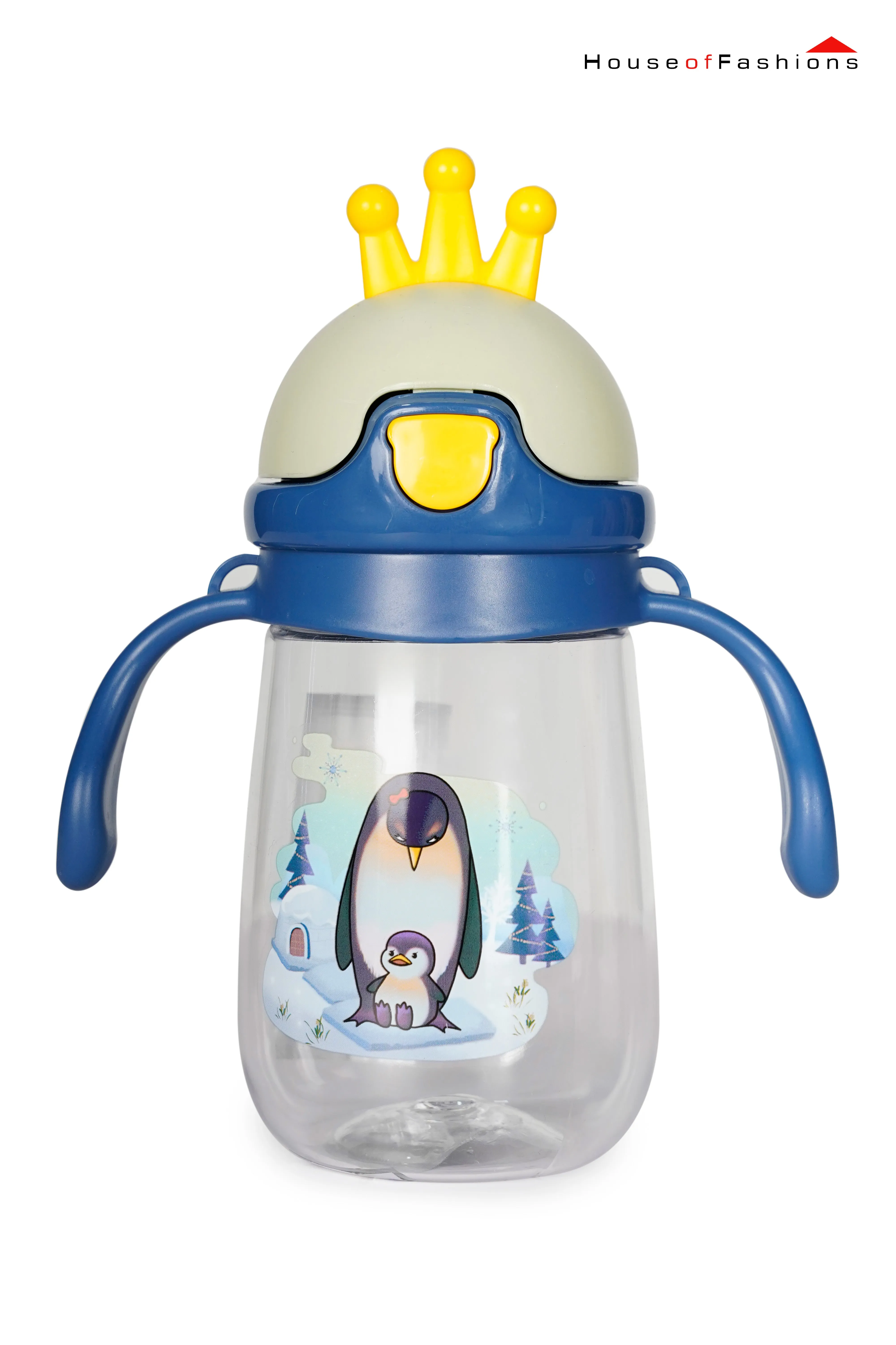 350ml Toddler Drinking Cup with Straw and Handle, Transparent, Leakproof Straw Water Bottle for Babies and Toddlers