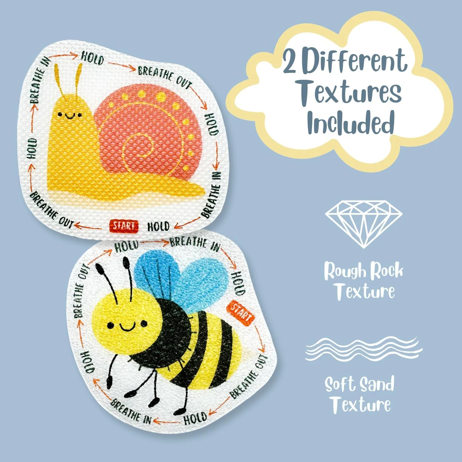 48 Pcs Insect Anxiety Sensory Stickers with 2 Different Texture, Breathing Feature Calm Strips for School Counselor Supplies, Classroom Fidget Calming Stickers for Kids