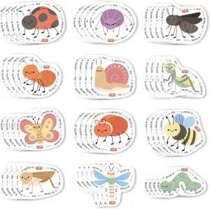 48 Pcs Insect Anxiety Sensory Stickers with 2 Different Texture, Breathing Feature Calm Strips for School Counselor Supplies, Classroom Fidget Calming Stickers for Kids
