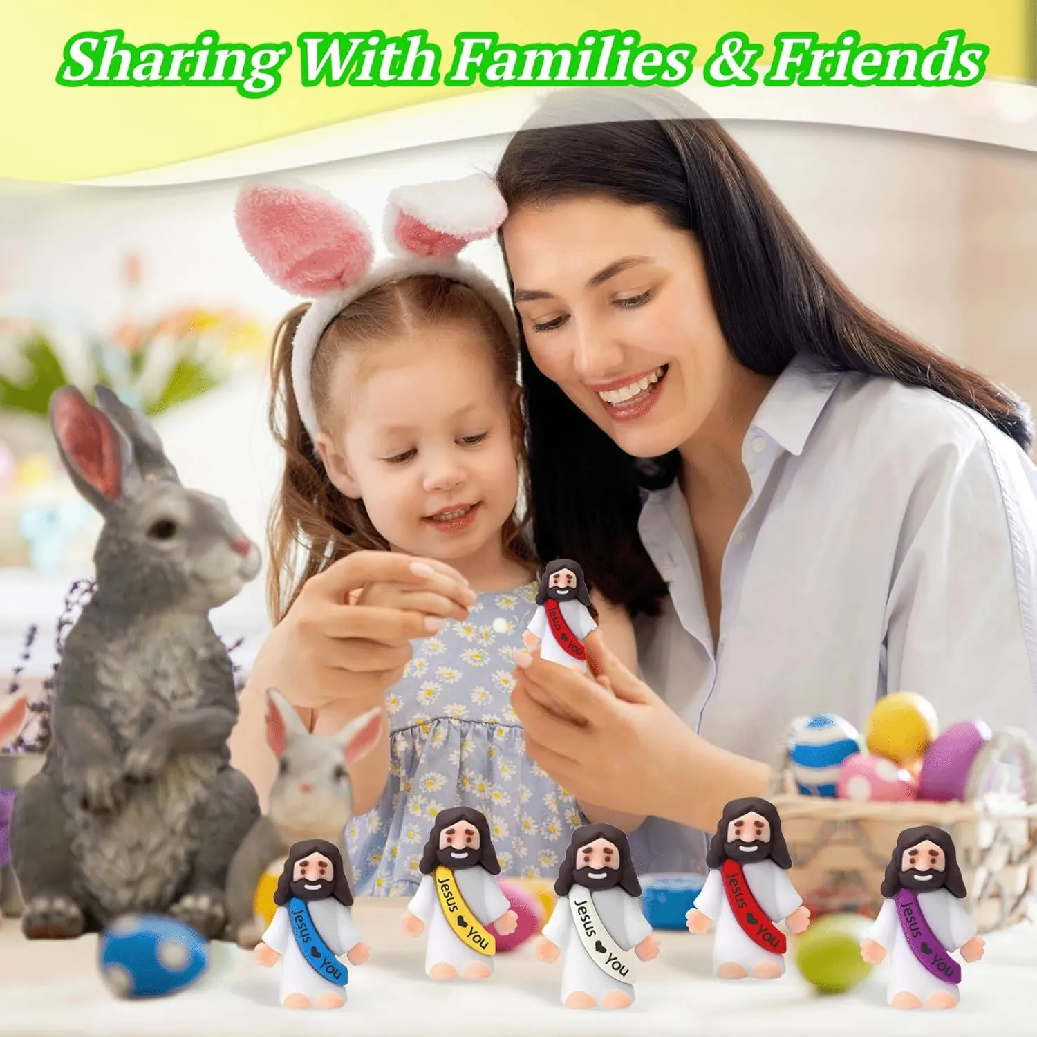 50 PCS Little Jesus Figures Easter Religious Jesus Toys, Mini Jesus Figurines in Bulk, Easter Jesus Loves You Christ Toys, School Religious Party Favors Gift for Easter Egg Stuffers (50)