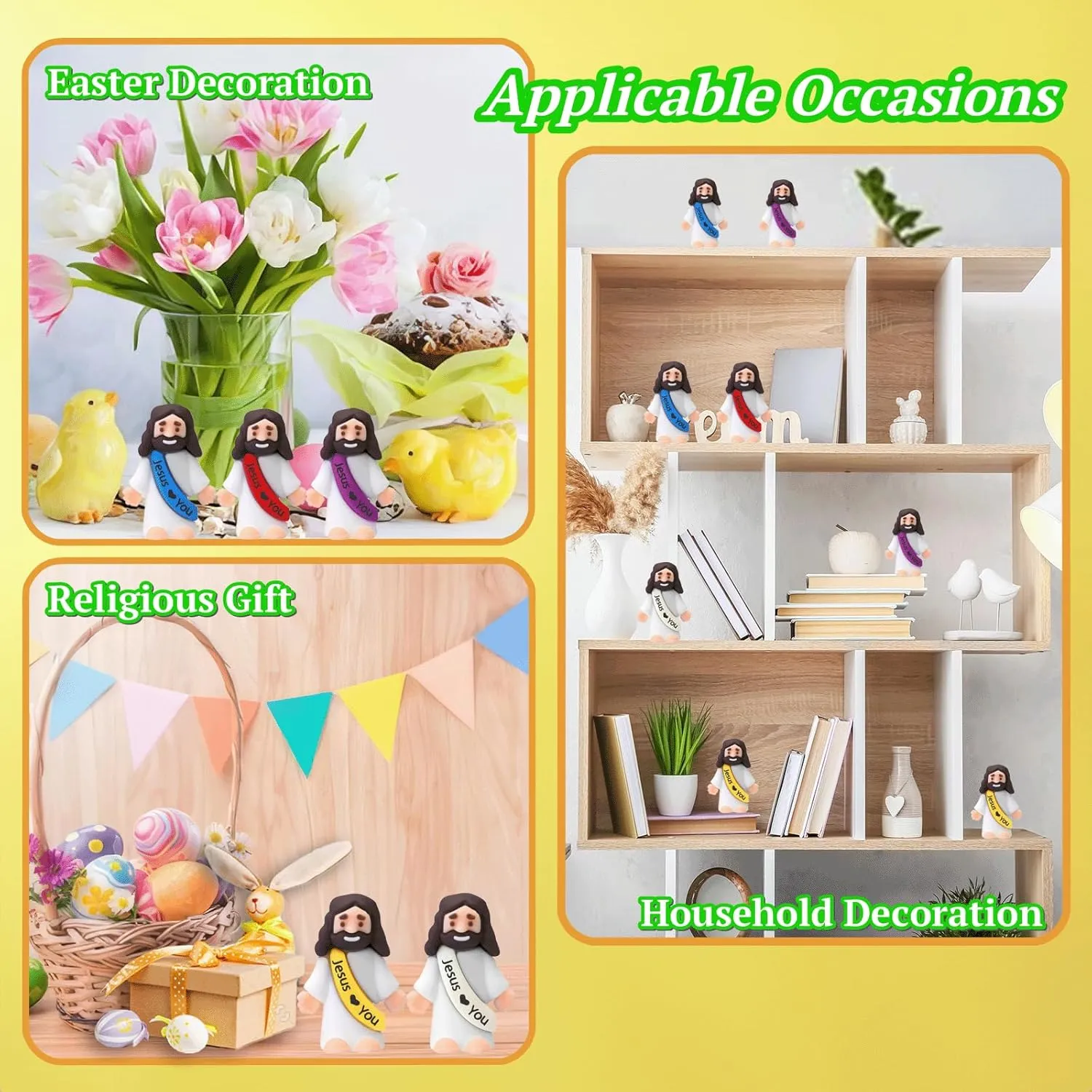 50 PCS Little Jesus Figures Easter Religious Jesus Toys, Mini Jesus Figurines in Bulk, Easter Jesus Loves You Christ Toys, School Religious Party Favors Gift for Easter Egg Stuffers (50)
