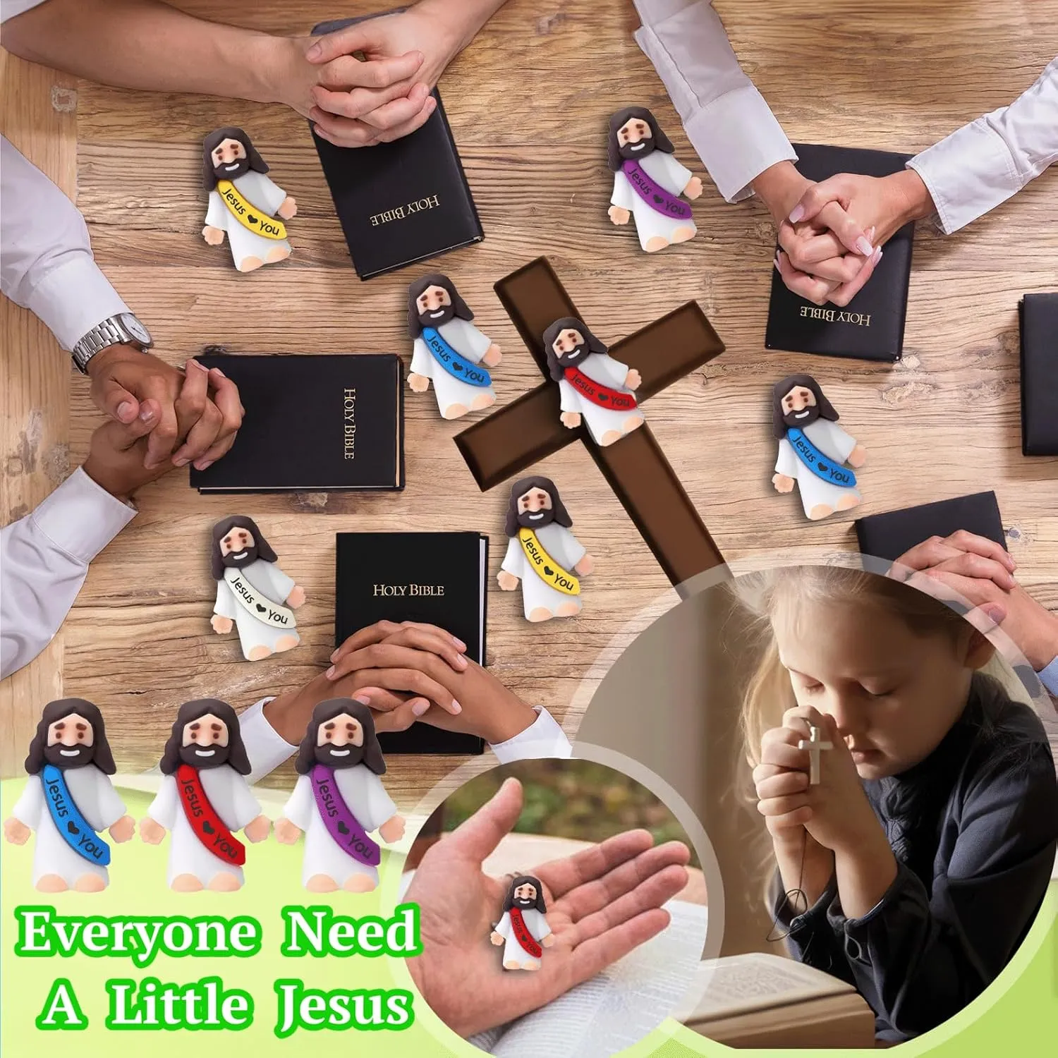 50 PCS Little Jesus Figures Easter Religious Jesus Toys, Mini Jesus Figurines in Bulk, Easter Jesus Loves You Christ Toys, School Religious Party Favors Gift for Easter Egg Stuffers (50)