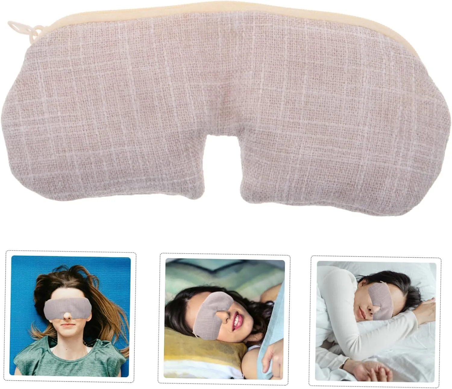 5pcs Rose Salt Hot Compress Eye Mask Sleep for Warming Wrinkle Masks Self Night Heated Light Blocking Dark Circles Eye Relief Mask Salt Eye Mask Mineral Salt Beige