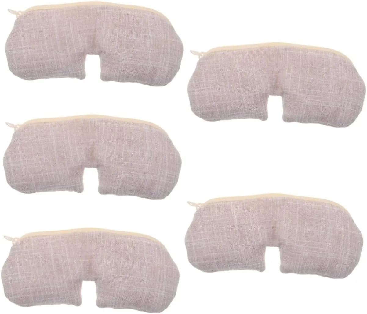 5pcs Rose Salt Hot Compress Eye Mask Sleep for Warming Wrinkle Masks Self Night Heated Light Blocking Dark Circles Eye Relief Mask Salt Eye Mask Mineral Salt Beige