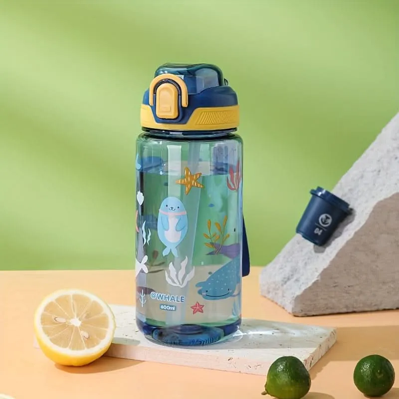 600ml Kids' Cartoon Sports Water Bottle – BPA-Free